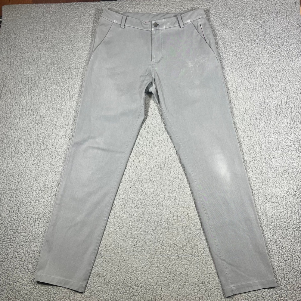 Lululemon ABC Pants Men 34 Slim Fit Chino Gray Athleisure Golf